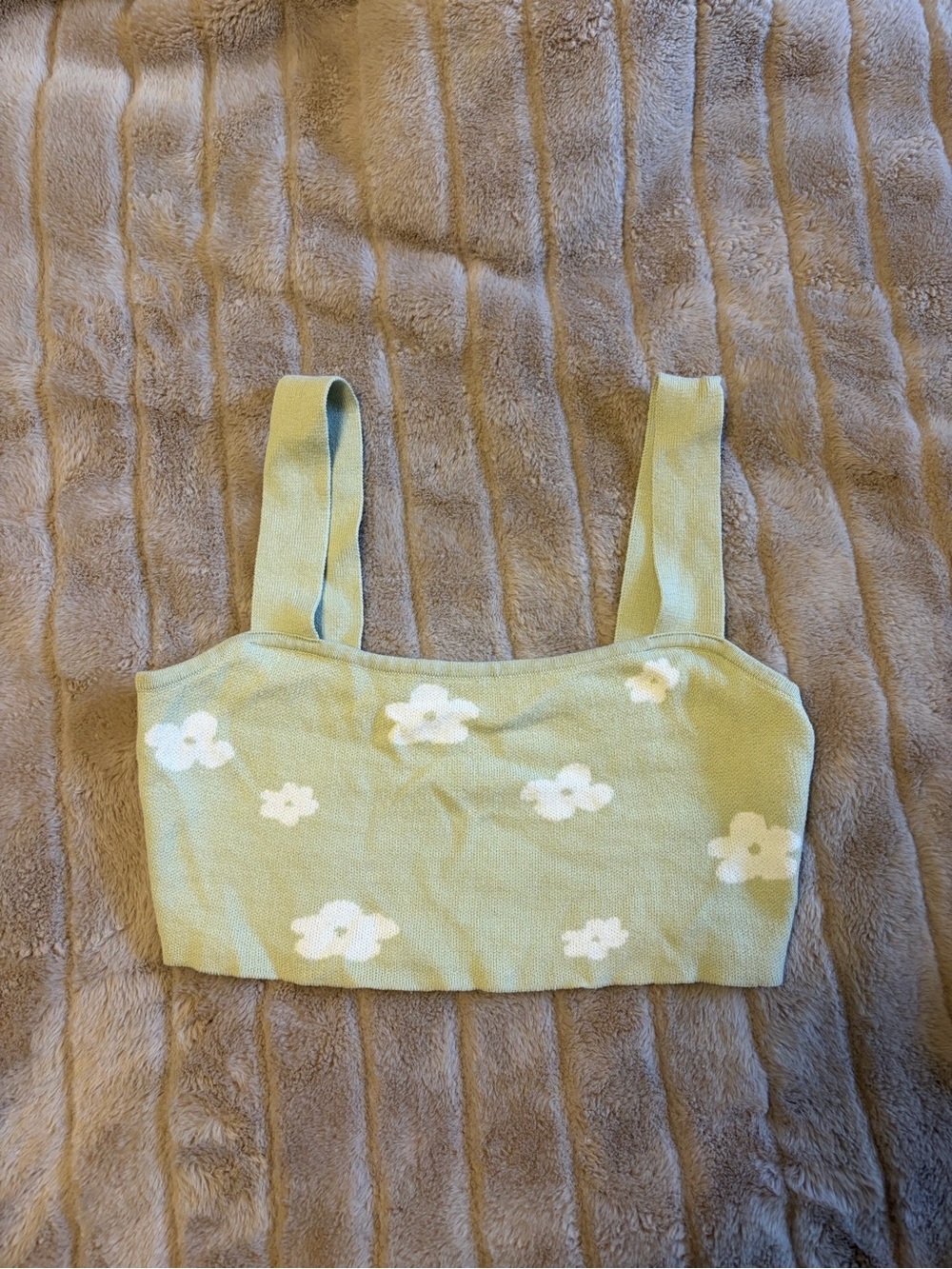 Le Lis Pale Green Knit Crop Tank